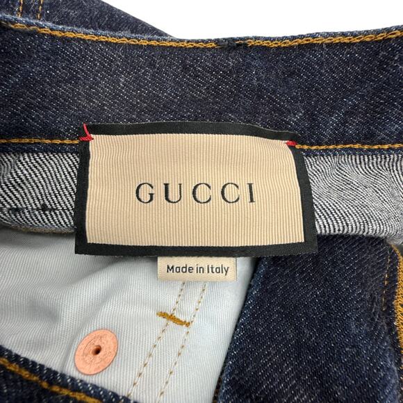 GUCCI Denim Pants with GG Supreme Canvas Cuff 24 - Picture 10 of 16